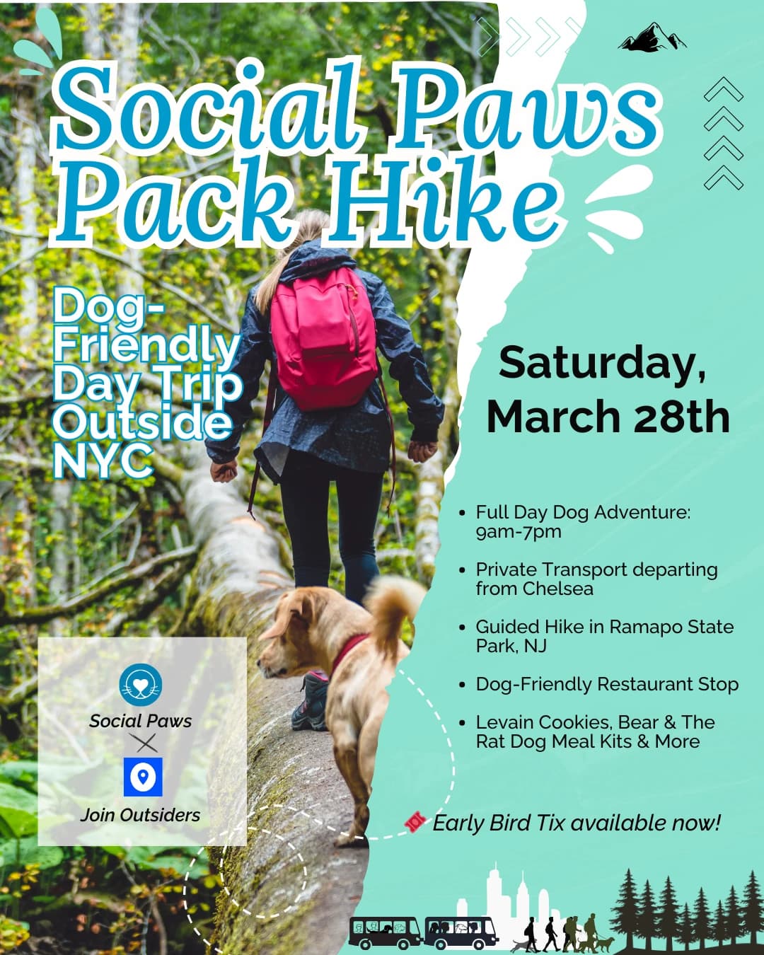 🐾 Social Paws Pack Hike 🌿 with Social Paws hosted by OUTSIDERS NYC — social events in New York