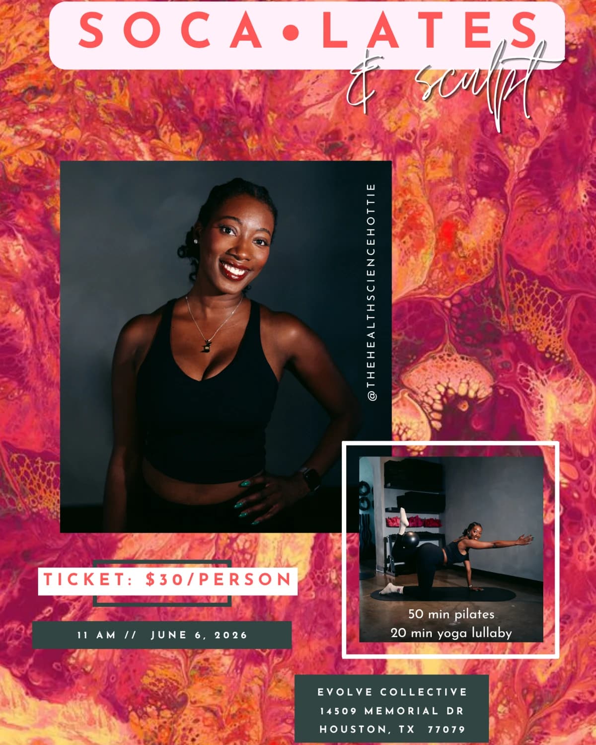 Soca•lates & Sculpt  hosted by thehealthsciencehottie — yoga classes in Houston