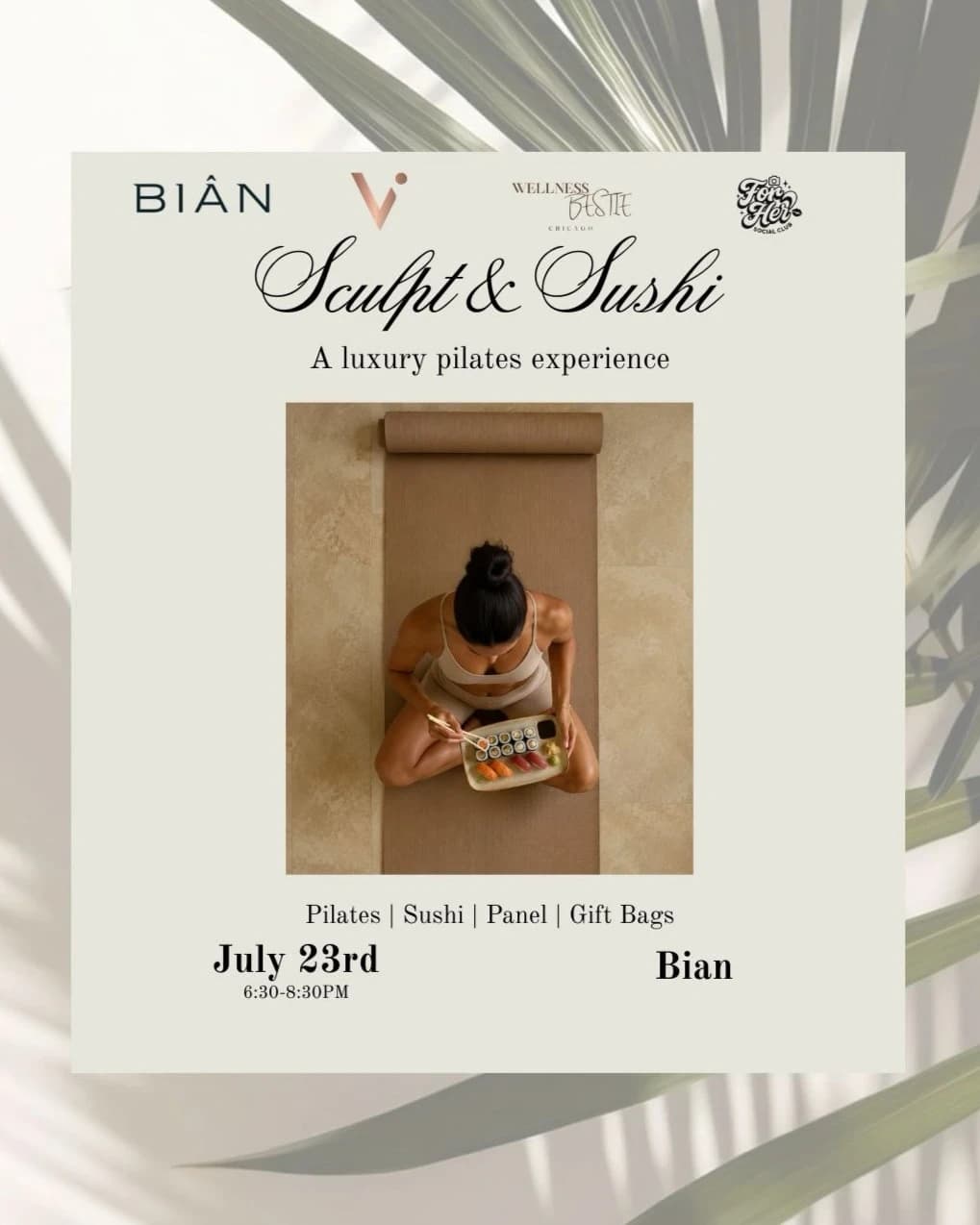 Sculpt & Sushi 🧘🏽‍♀️🍣 hosted by Wellness Bestie Chicago — workshops in Chicago