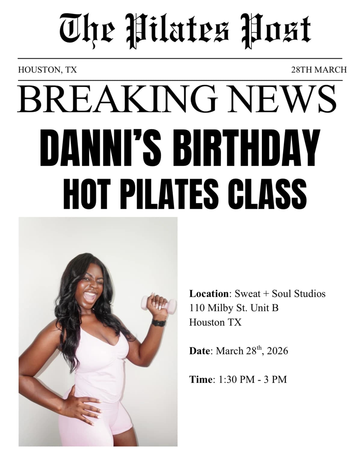 Danni’s Birthday Hot Pilates Class hosted by Afrobeats x Amapiano Pilates — social events in Houston
