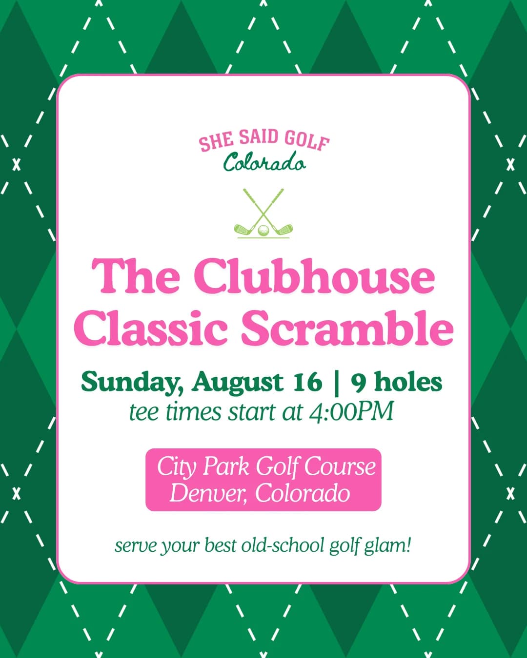 The Clubhouse Classic 9 Hole Scramble hosted by She Said Golf Colorado — golf in Denver