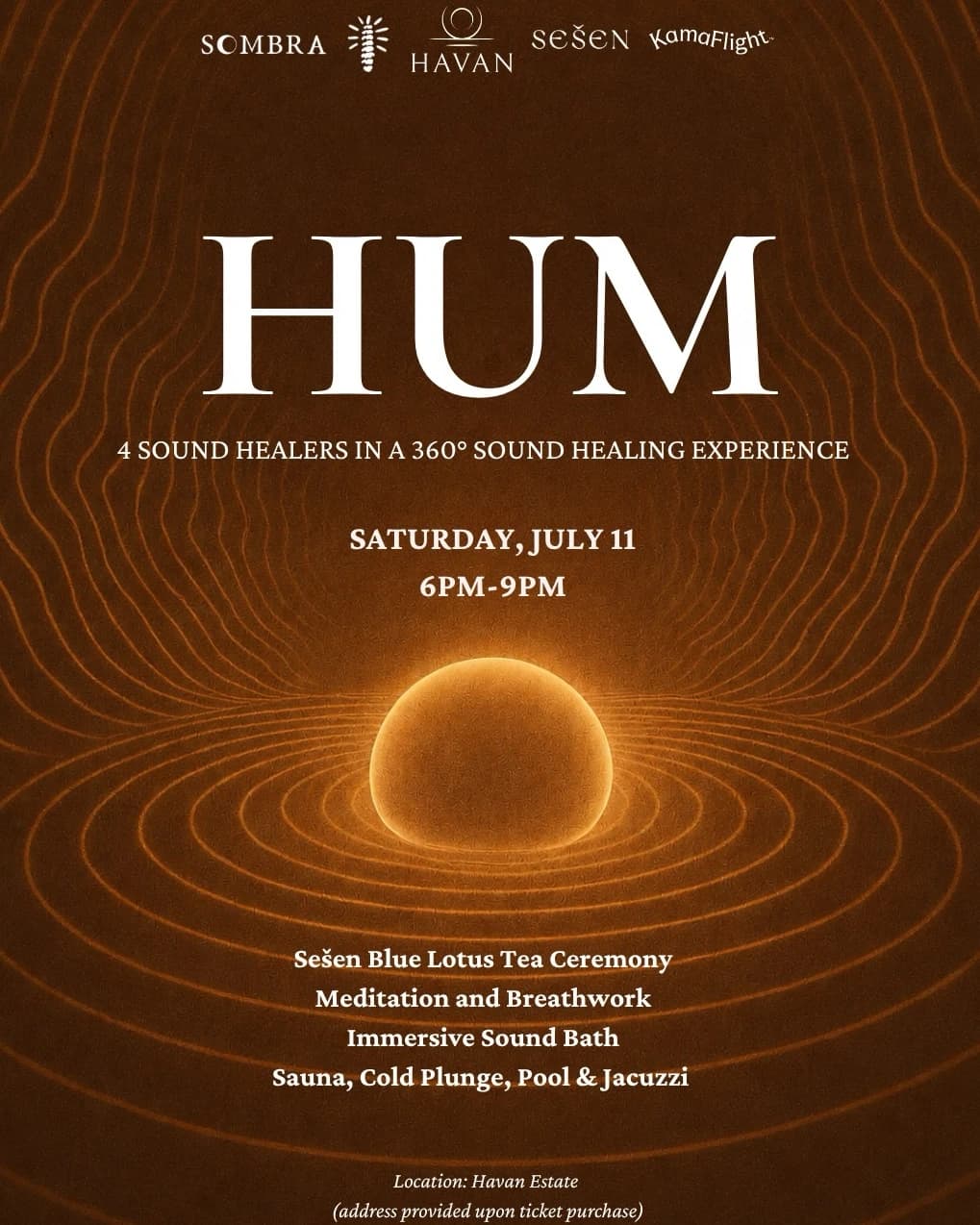 HUM: 360 SOUND HEALING EXPERIENCE  hosted by S◐MBRA PROJECT — wellness events in Austin