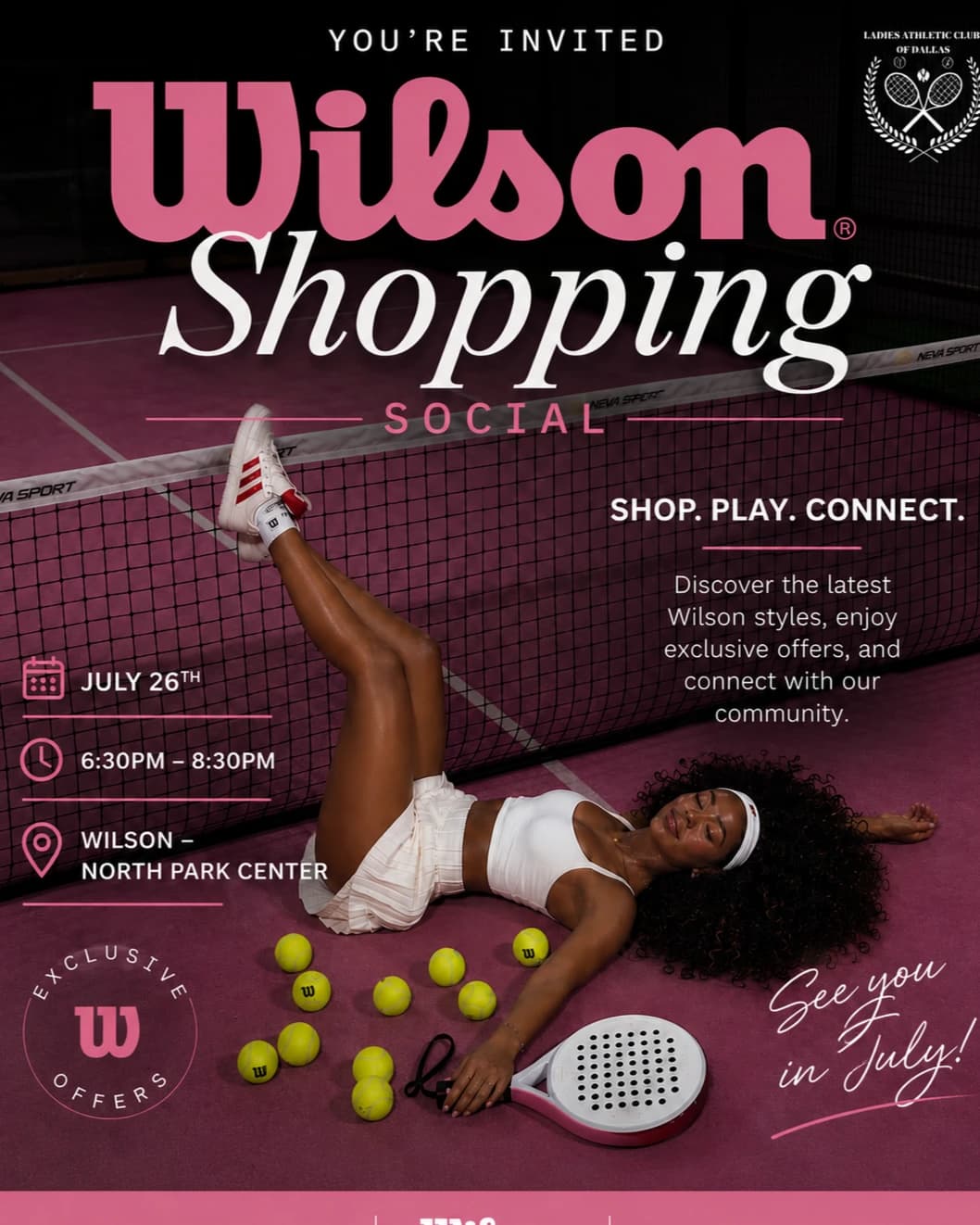 WILSON SHOPPING SOCIAL hosted by The Ladies Athletic Club Of Dallas — racket sports in Dallas