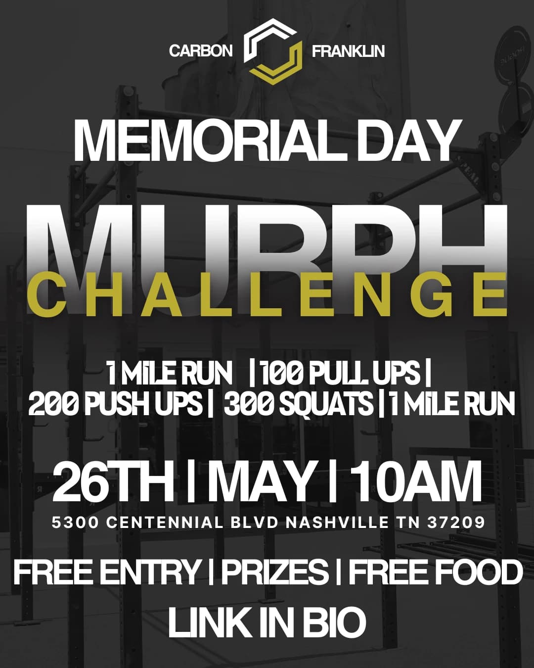 FRANKLIN: MURPH hosted by Carbon Performance — fitness events in Franklin