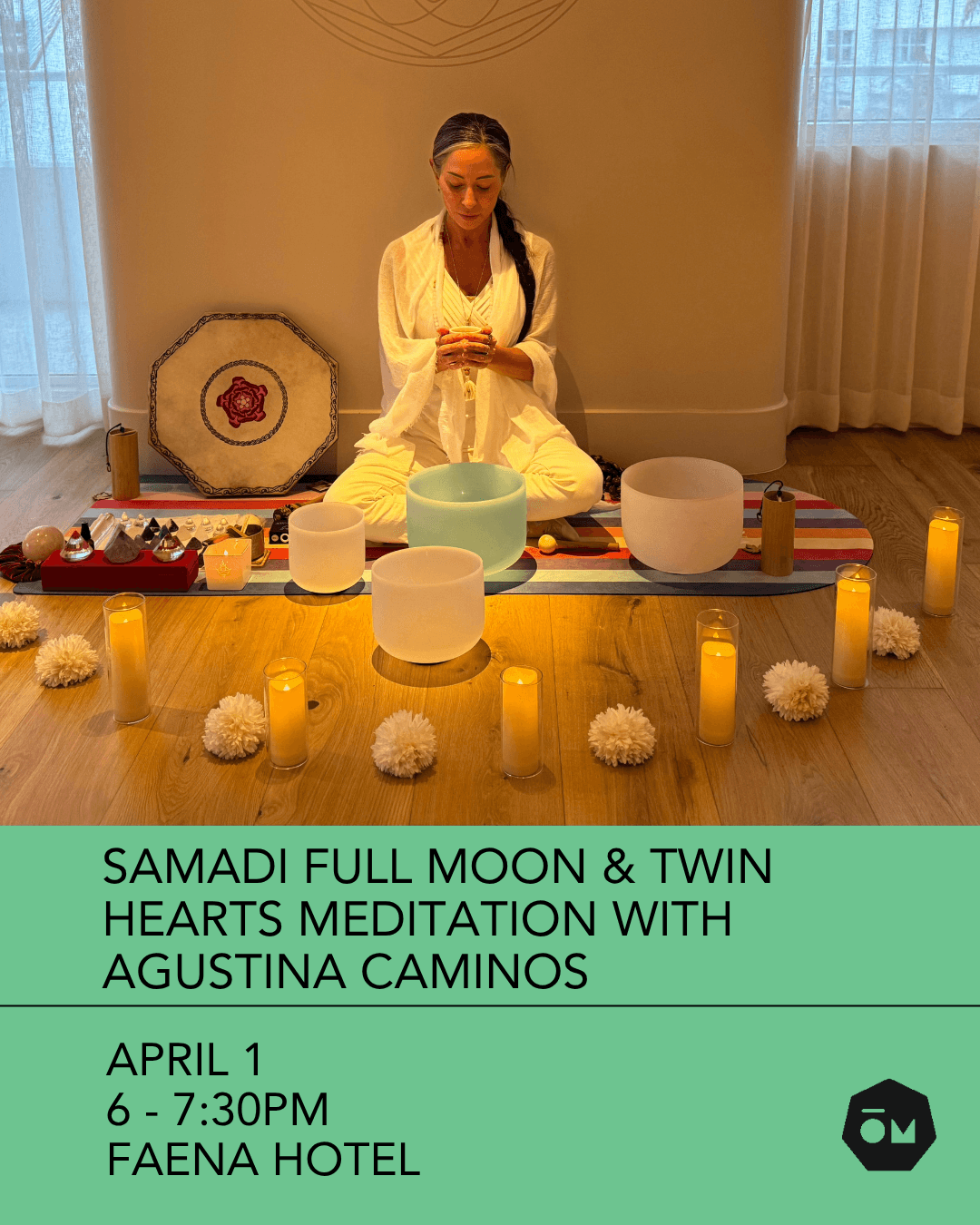 Samadi Full Moon  & Twin Hearts Meditation with Jennifer Denali and Agustina Caminos hosted by Modern OM — workshops in Miami Beach