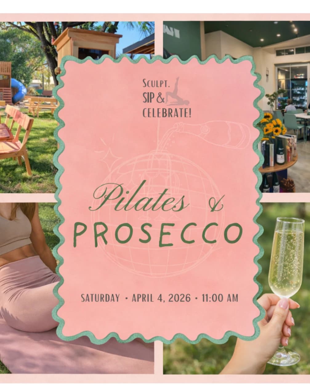 Pilates & Prosecco 🪩🥂 hosted by Pilates x Dani — social events in San Antonio