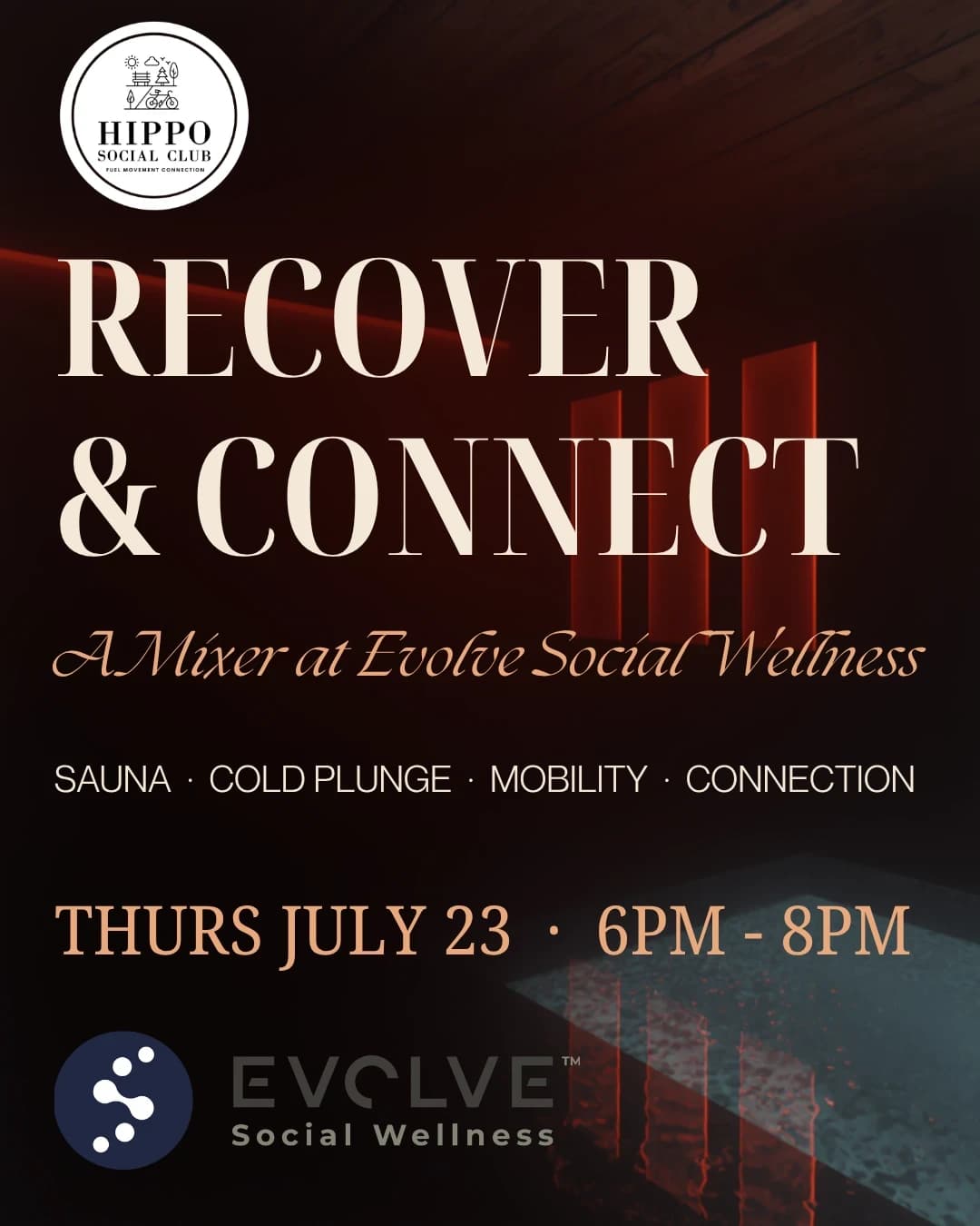 Recover & Connect: A Hippo Social Club Mixer at Evolve hosted by Hippo Social Club Wellness Campus — wellness events in Round Rock