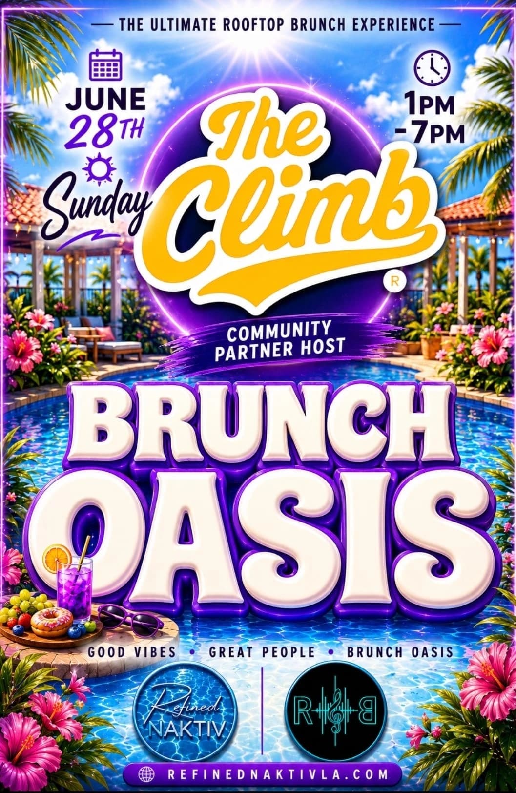 Brunch Oasis ☀️ | The Climb LA Pool Experience 🏝️ hosted by TheClimbLA — swimming in Los Angeles