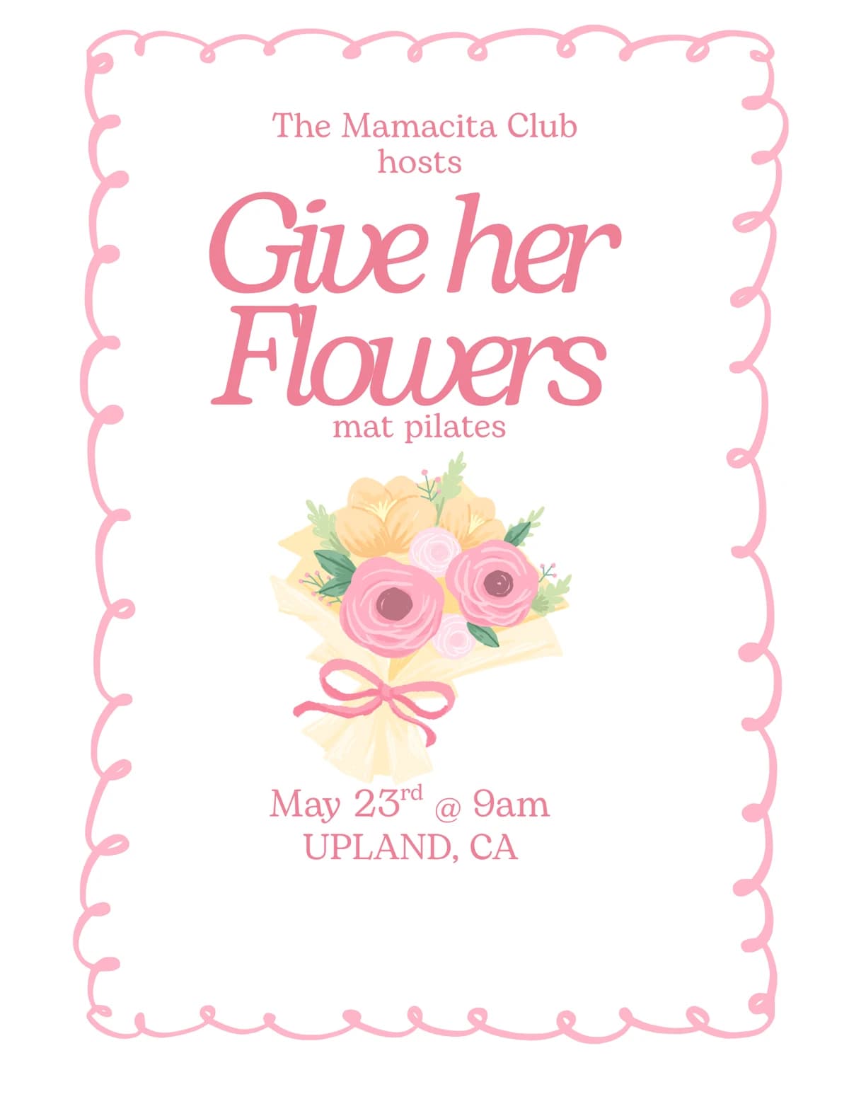 Her Flowers session hosted by themamacita.club — pilates classes in Upland