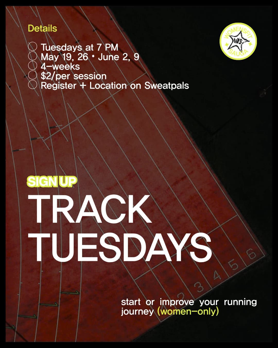 TRACK TUESDAYS: Push + Speed hosted by WomensFitSauga — run clubs in Mississauga