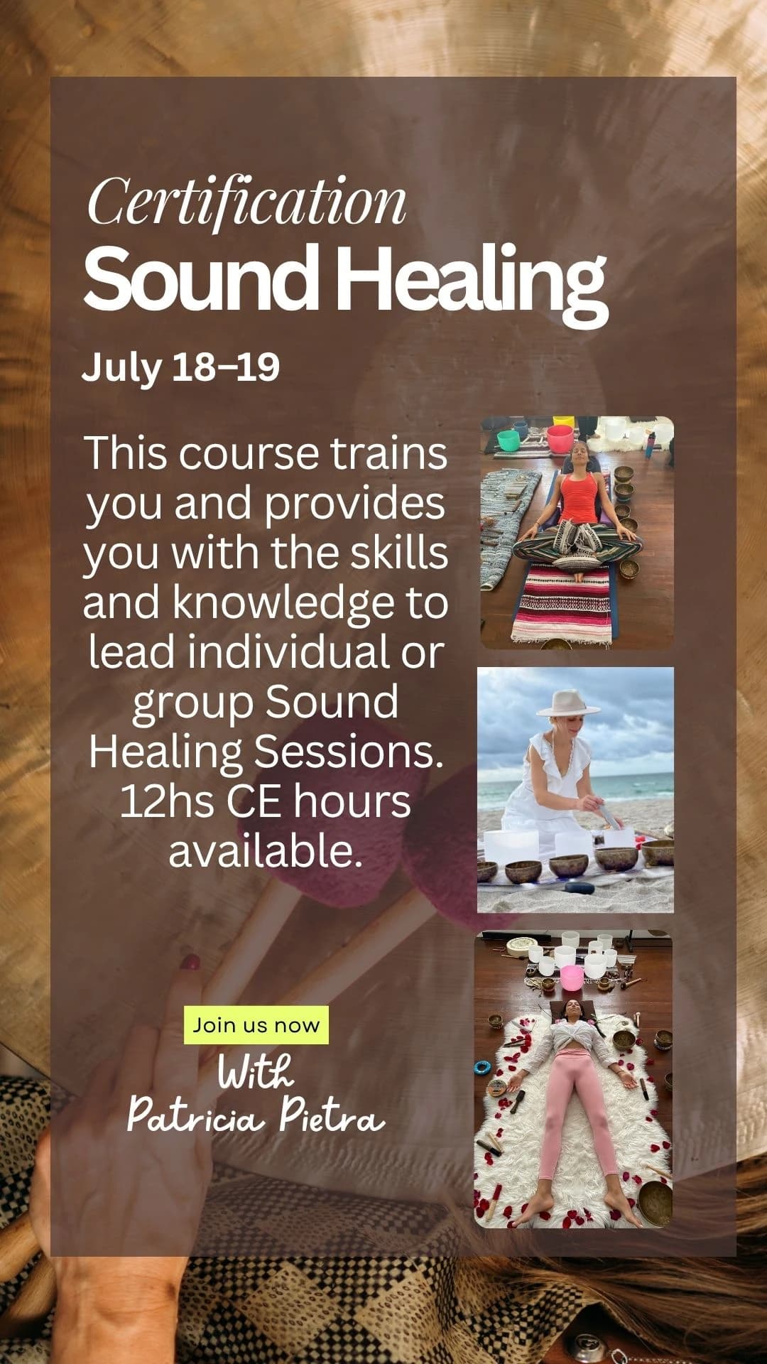 Sound Healing Certification- July 18th & 19th hosted by Synergy Yoga & Holistic Wellness — workshops in Miami