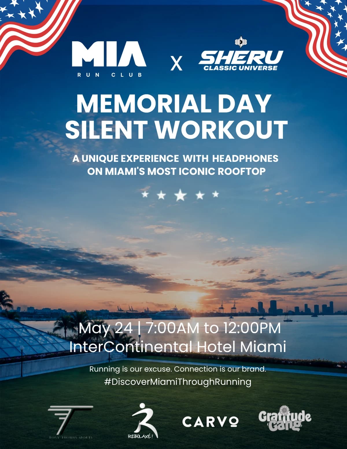 Sheru Classic Memorial Day Silent Workout with MIA Run Club hosted by 8 Dimensions - Wellness & Sports — outdoor activities in Miami