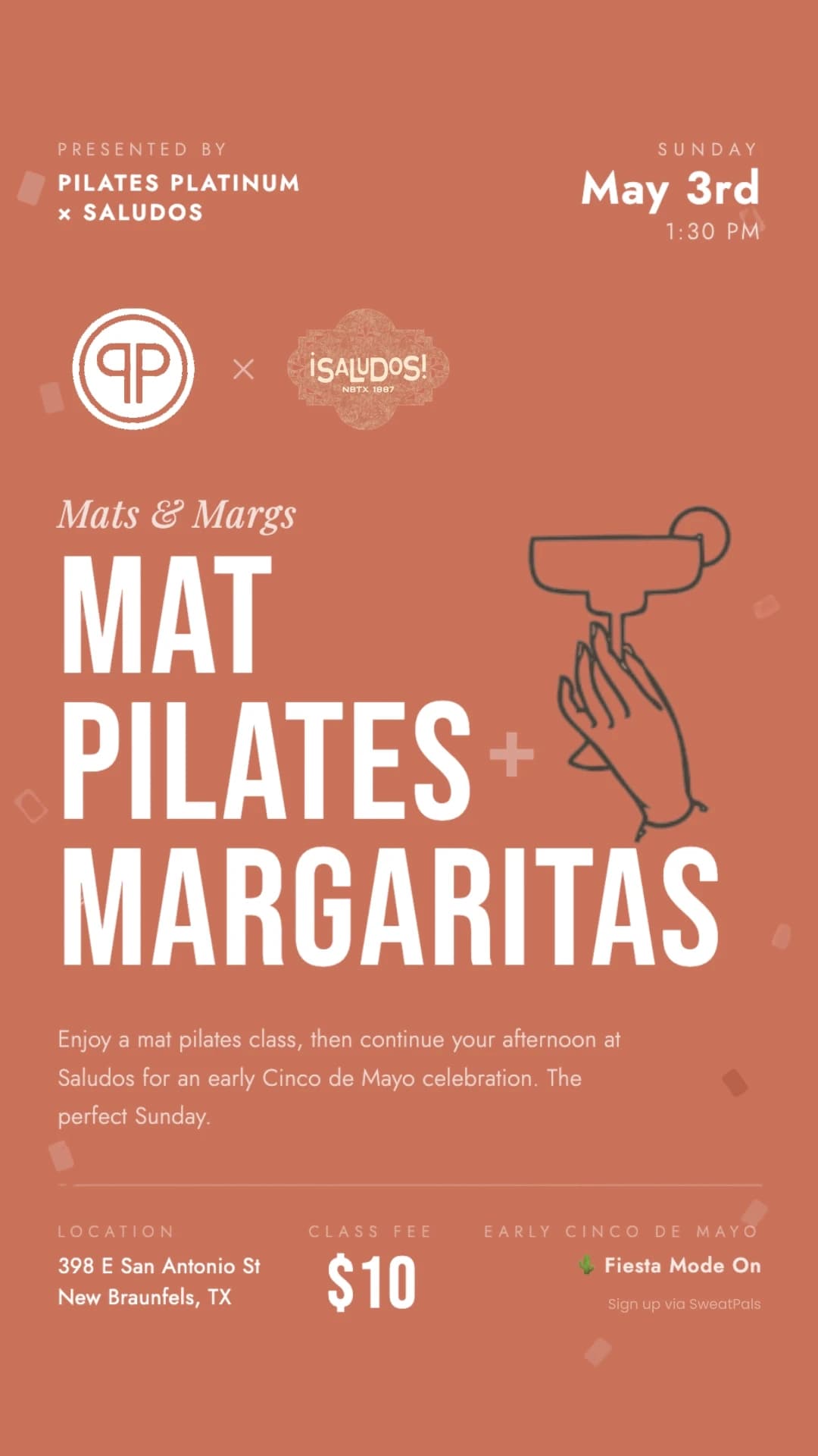 Mats & Margs with Pilates Platinum x Saludos hosted by Pilates Platinum — pilates classes in New Braunfels