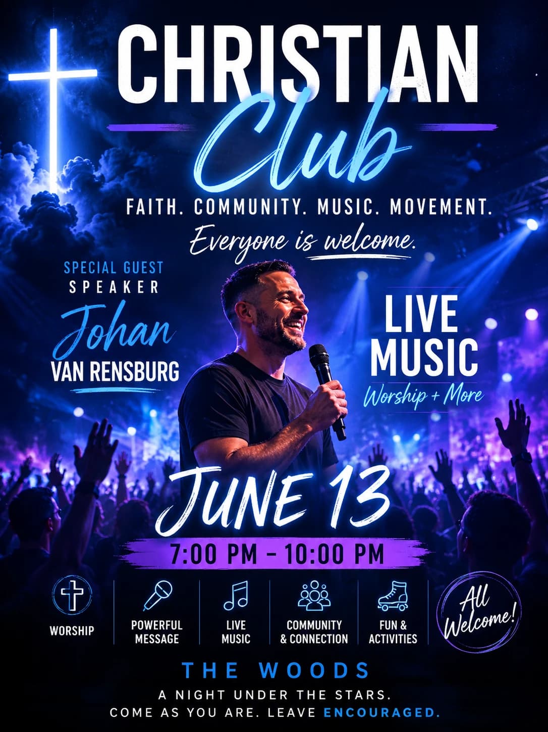 Christian Club Feat. Johan Van Rensburg hosted by The Woods — racket sports in Lake City