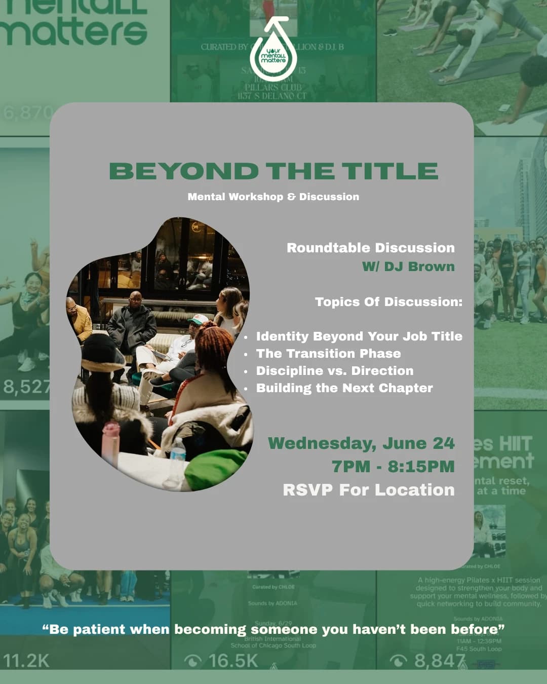 Beyond The Title Discussion hosted by YOUR MENTALL MATTERS — workshops in Chicago