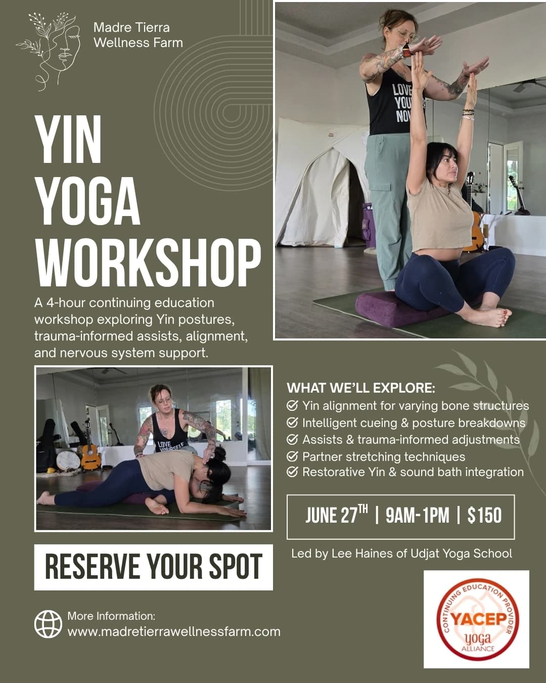 Yin Yoga Workshop hosted by Madre Tierra Wellness Farm Community by Mayra Leal — workshops in Livingston