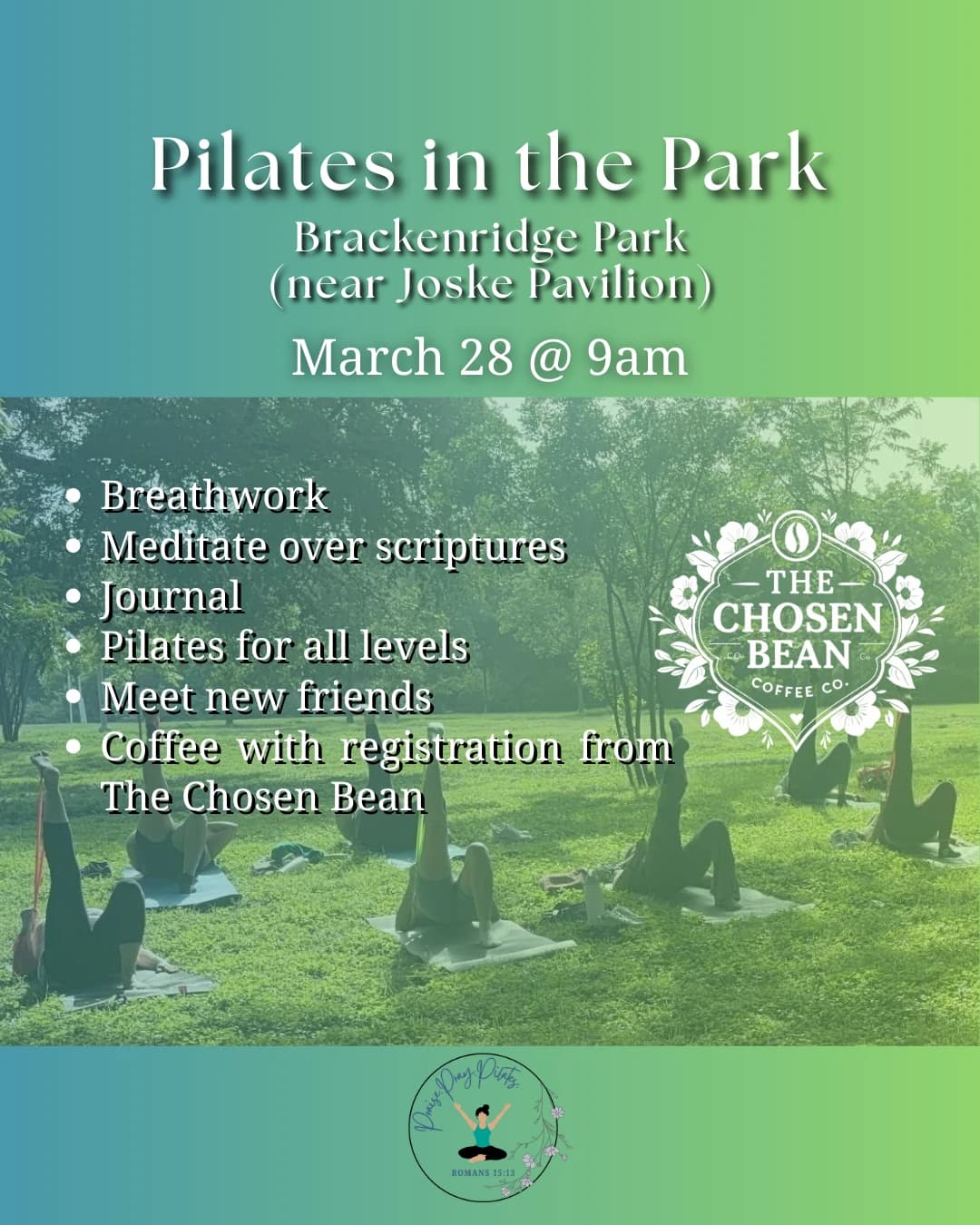 Pilates with The Chosen Bean hosted by Praise.Pray.Pilates. — pilates classes in San Antonio