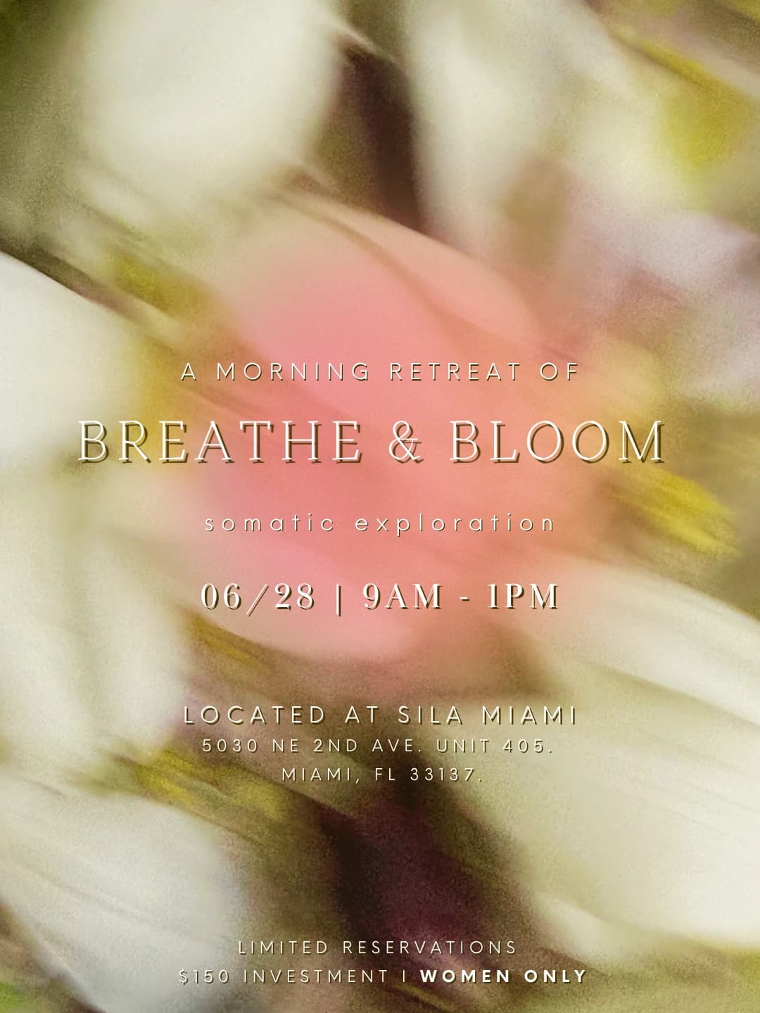 A Morning Retreat of Somatic Exploration hosted by Breathe & Bloom  — yoga classes in Miami Beach