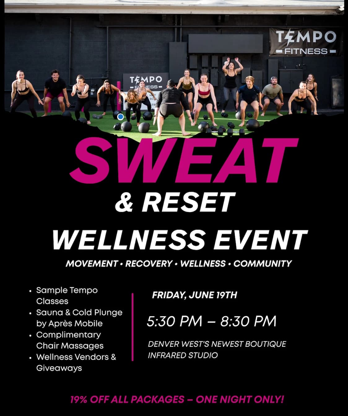 TEMPO: SWEAT & RESET hosted by THE ALPGLOW COLLECTIVE — wellness events in Golden