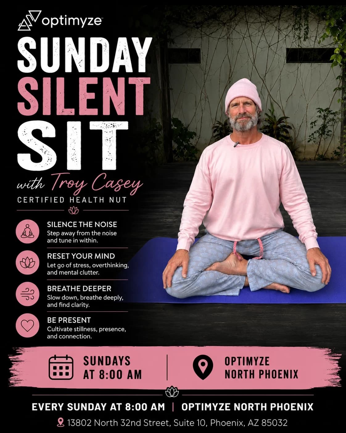 Sunday Silent Sit-Hosted by Troy Casey hosted by Optimyze North Phoenix — wellness events in Phoenix