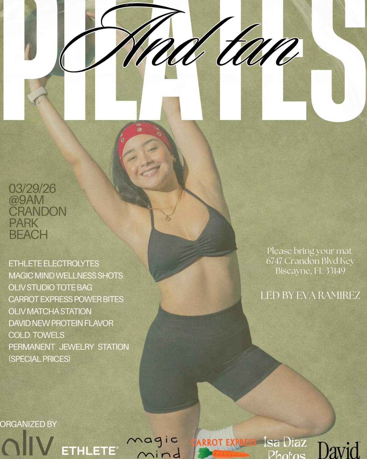 Pilates & Tan💚 hosted by Oliv Studio — fitness events in Key Biscayne