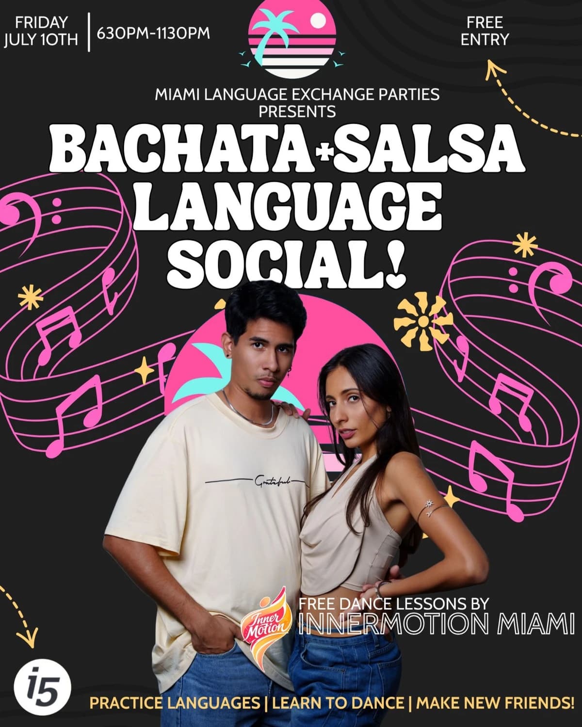 Bachata/Salsa Lessons & Social 18+  hosted by Miami Language Exchange Parties — social events in Miami