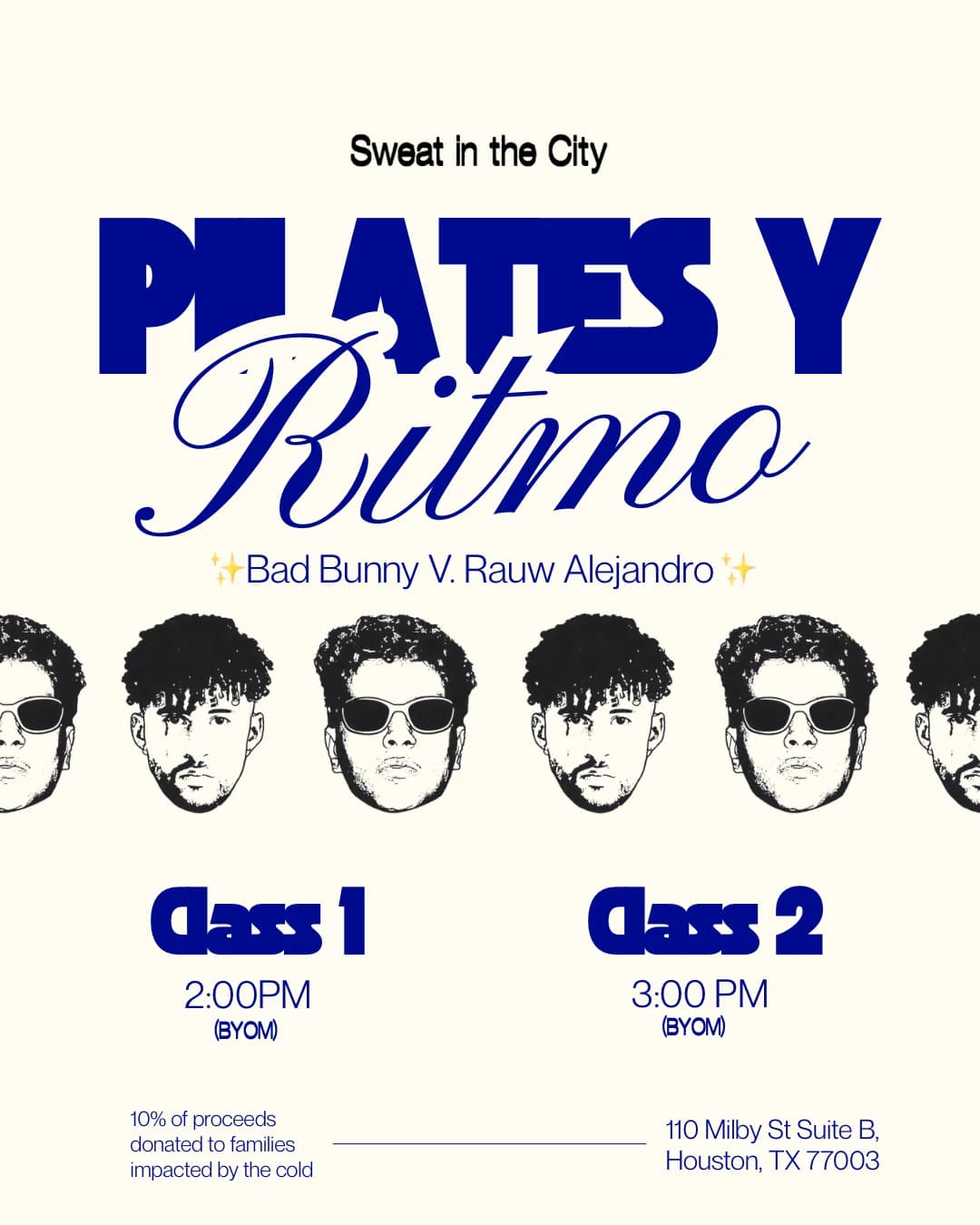Pilates Y Ritmo: Benito Vs Rauw Hot Mat Pilates  hosted by Sweat In The City  — social events in Houston