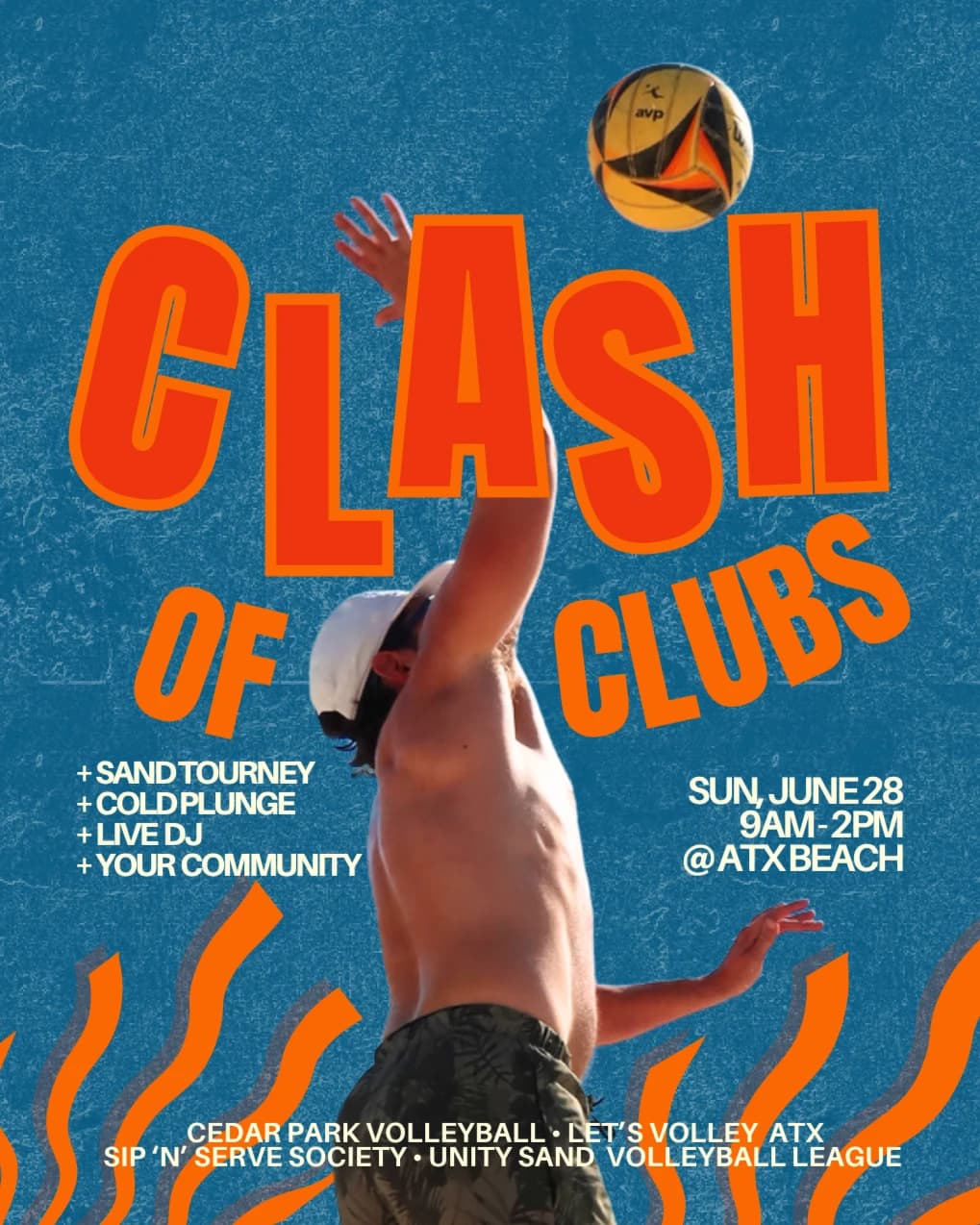 CLASH OF CLUBS SAND TOURNEY 🏐 hosted by SIP ‘N’ SERVE - VOLLEYBALL — team sports in Austin