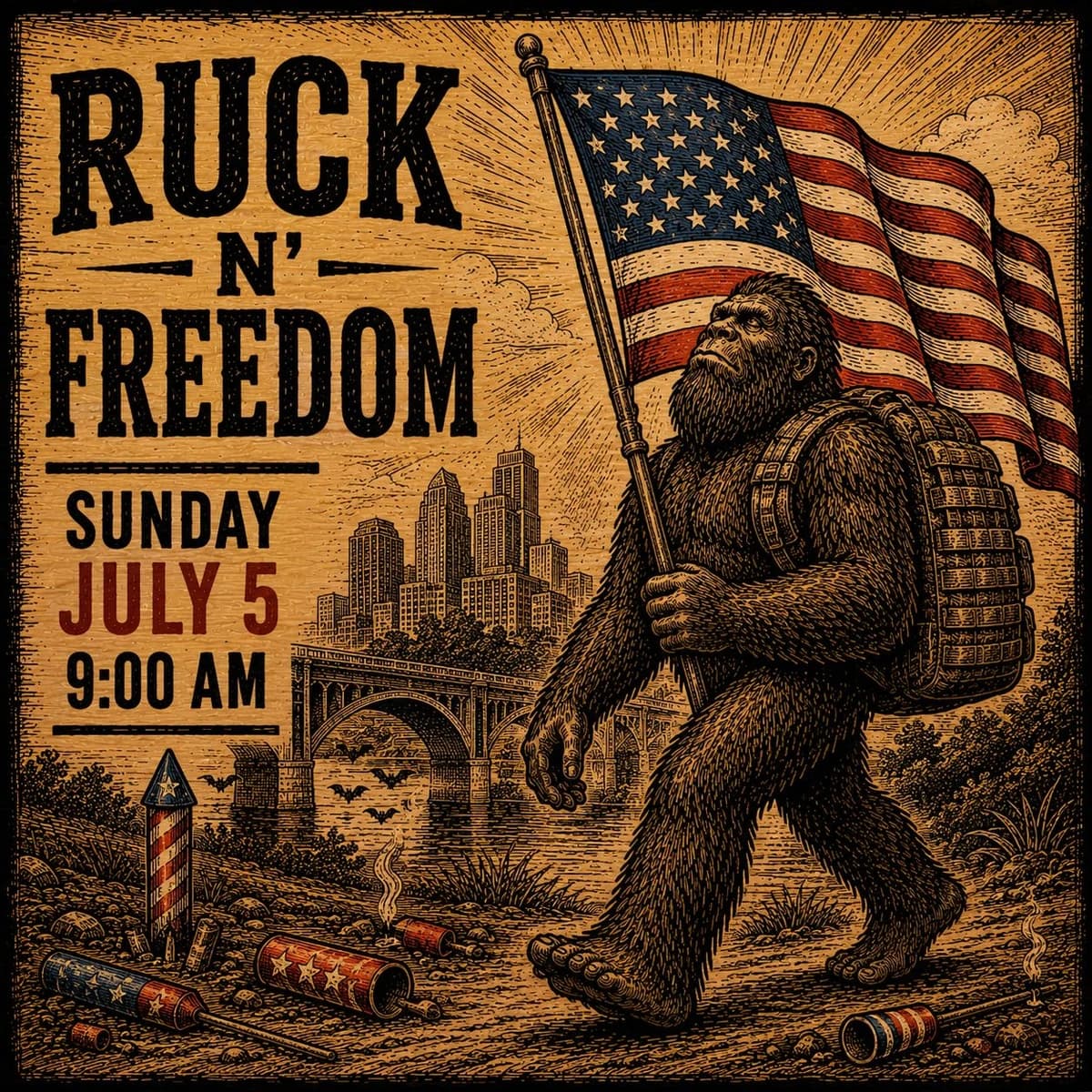 RUCK N' FREEDOM hosted by Squatch Frontier Fitness — run clubs in Austin
