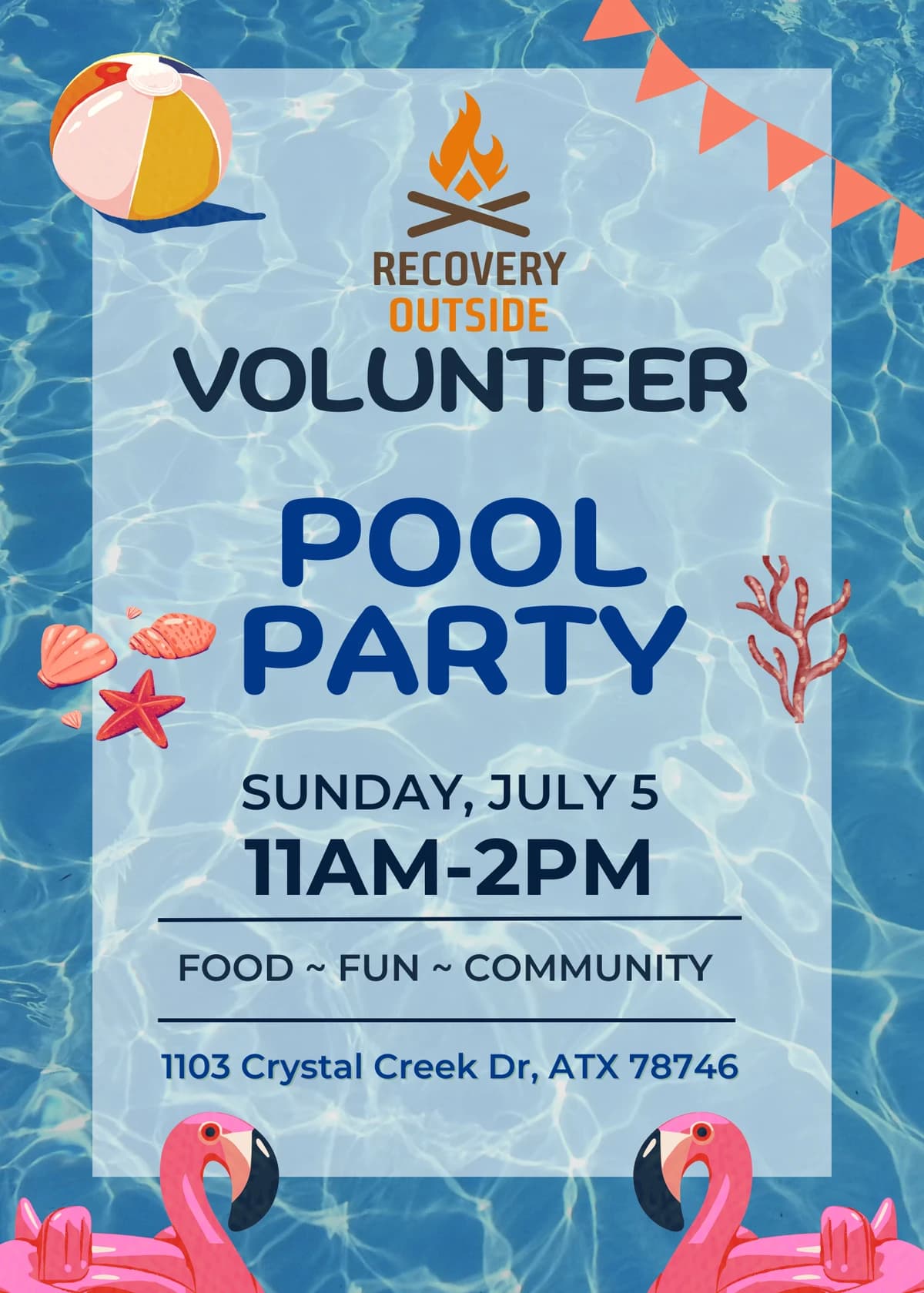 Volunteer Pool Party! hosted by Recovery Outside  — social events in Austin