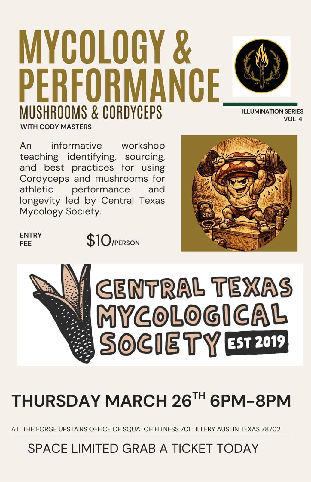 Mycology & Performance hosted by Squatch Frontier Fitness — workshops in Austin