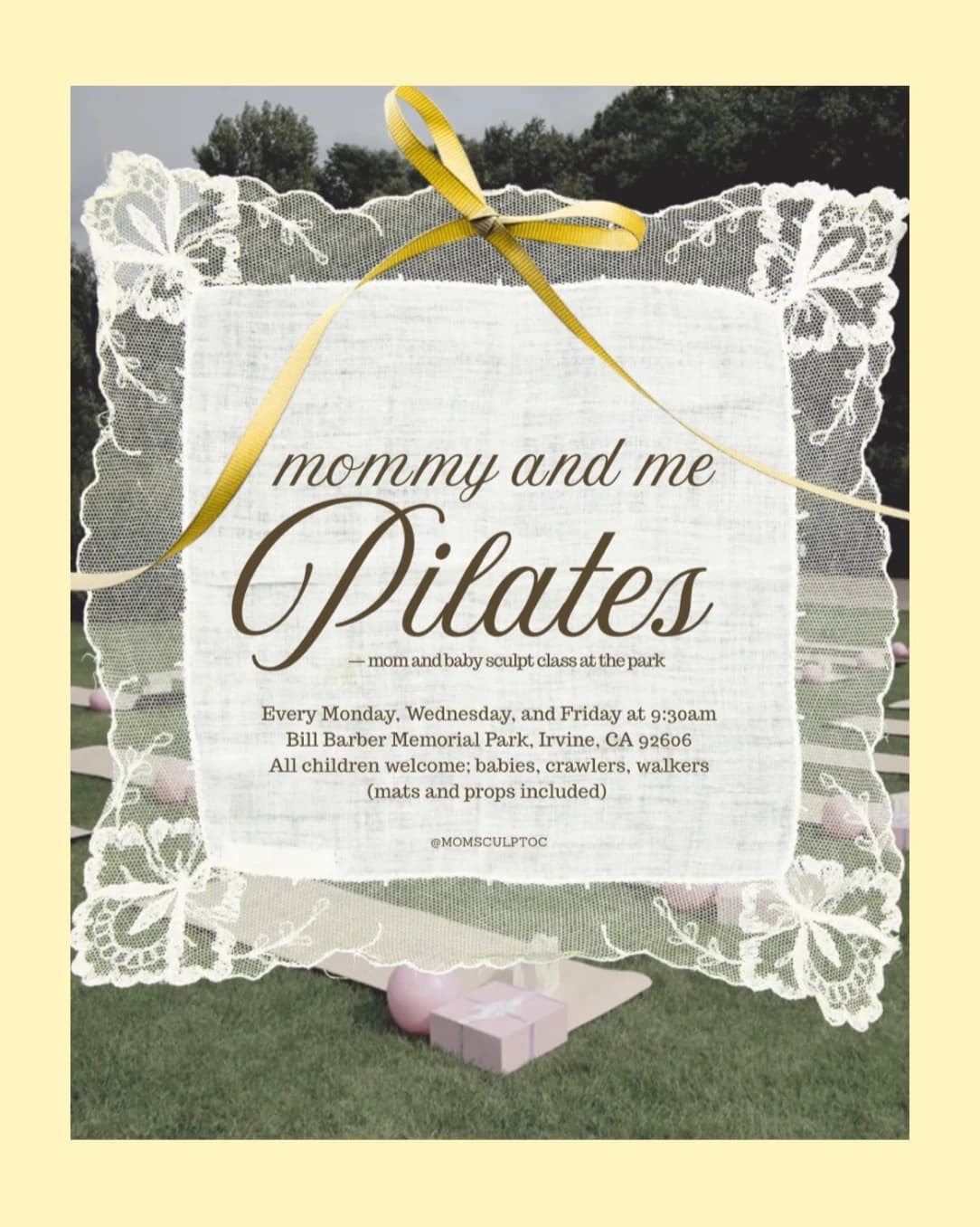 Mommy & Me Pilates At The Park 💛 hosted by Mom Sculpt OC — outdoor activities in Irvine