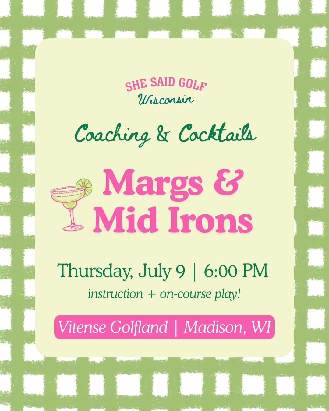 Margs & Midirons Clinic hosted by She Said Golf Wisconsin — golf in Madison