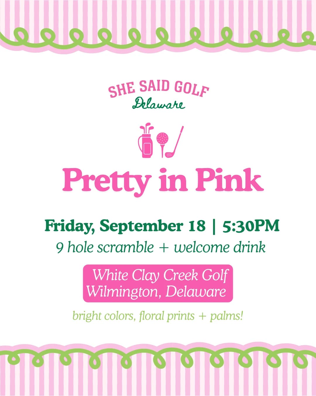 Pretty in Pink 9 Hole Scramble hosted by She Said Golf Delaware — golf in Wilmington