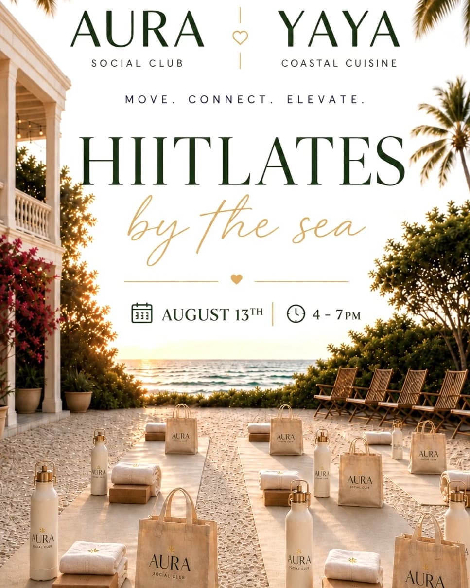HIITLATES BY THE SEA hosted by Aura Social Club — pilates classes in Miami