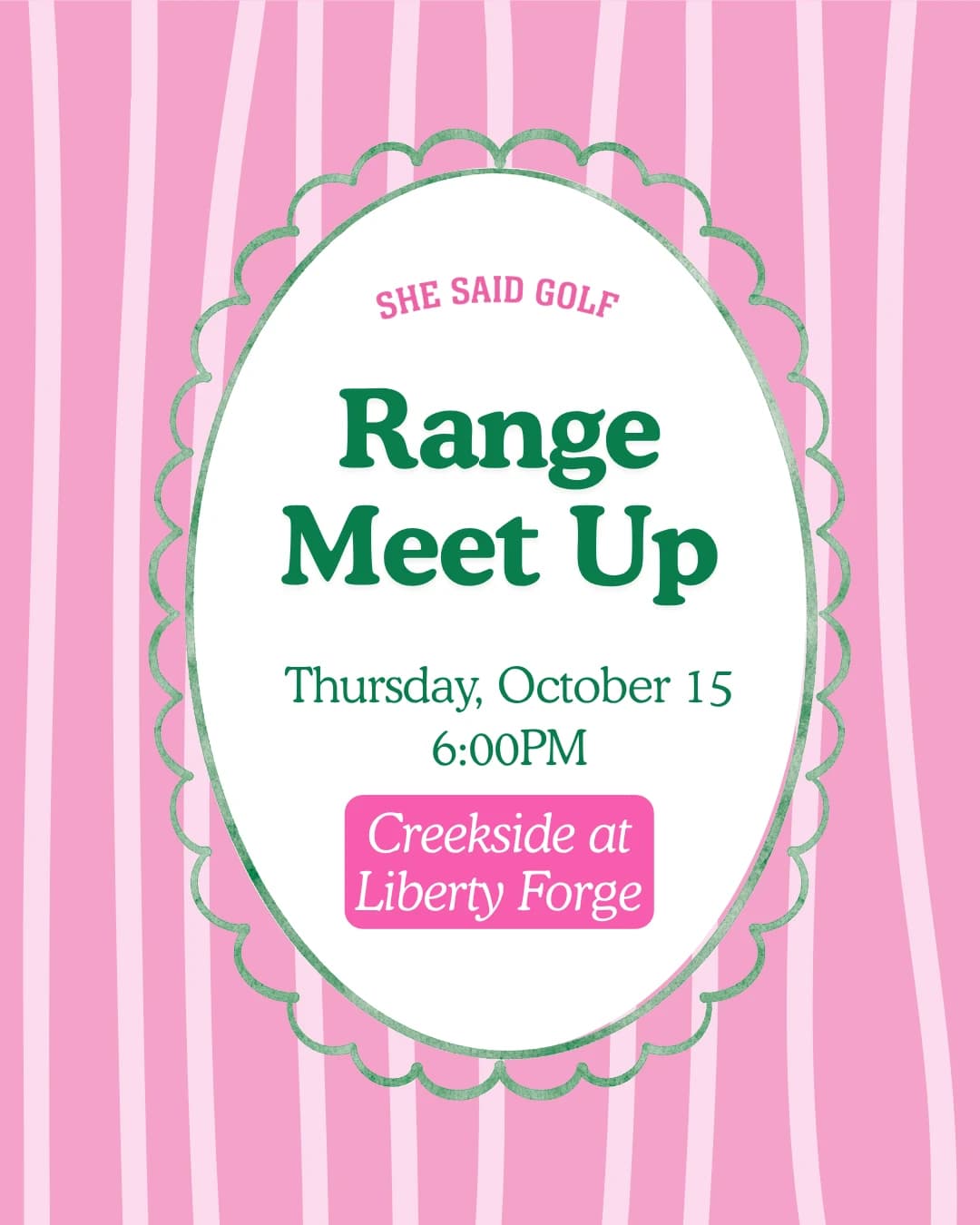 October Range Meet Up hosted by She Said Golf Pennsylvania — workshops in Mechanicsburg