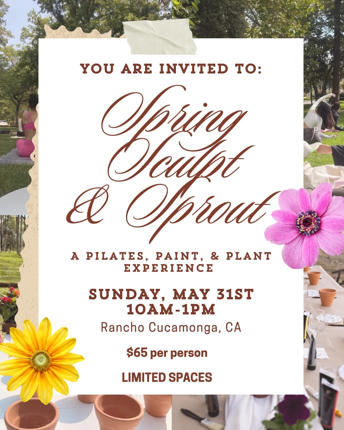 Spring, Sculpt & Sprout hosted by Pilates Create & Connect — pilates classes in Rancho Cucamonga