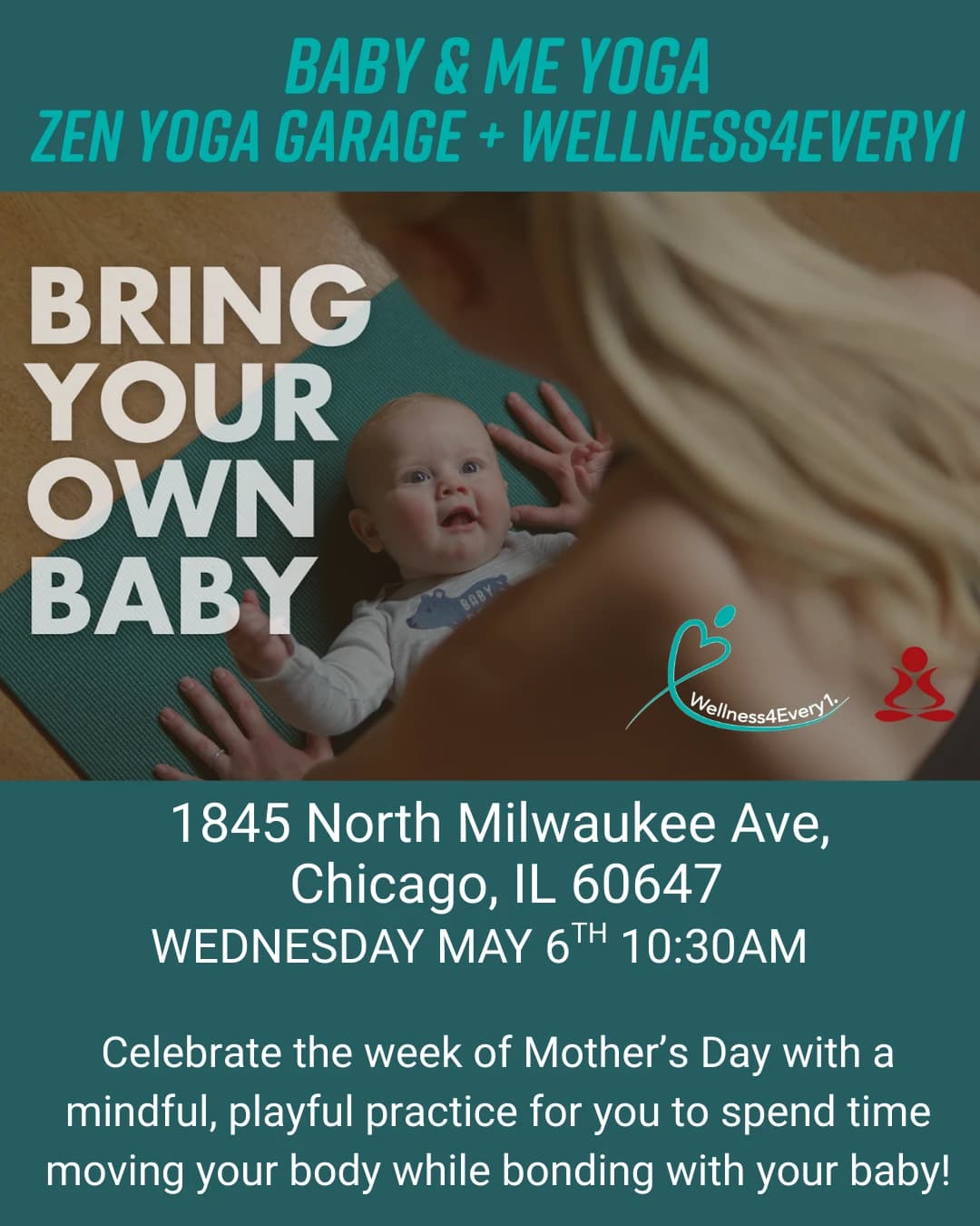 Baby + Me Yoga: Zen Yoga Garage  hosted by Wellness4Every1 — yoga classes in Chicago