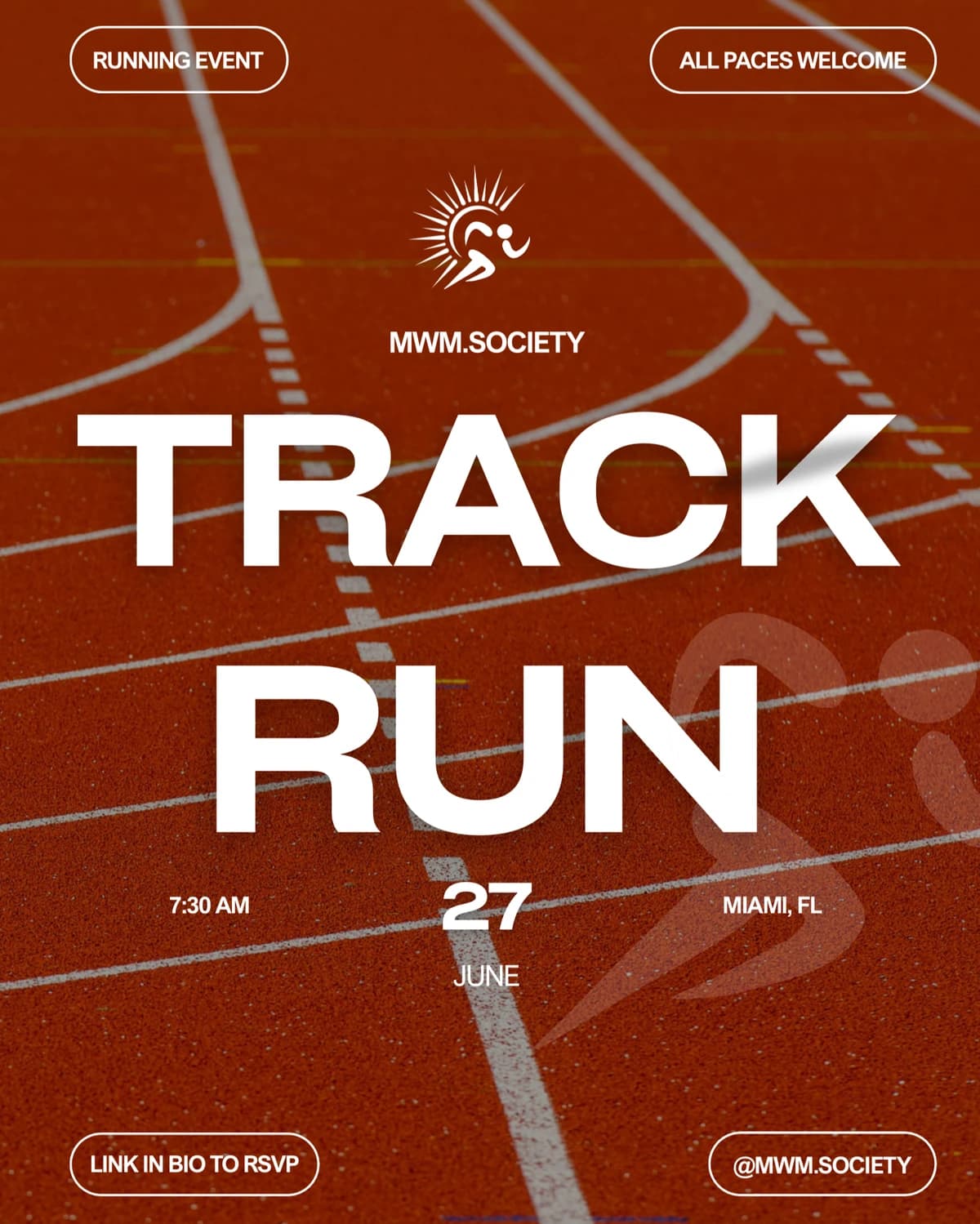 COME MEET US AT THE TRACK 🏃🏻‍♀️⚡️ hosted by MWM.Society — competitions in Miami