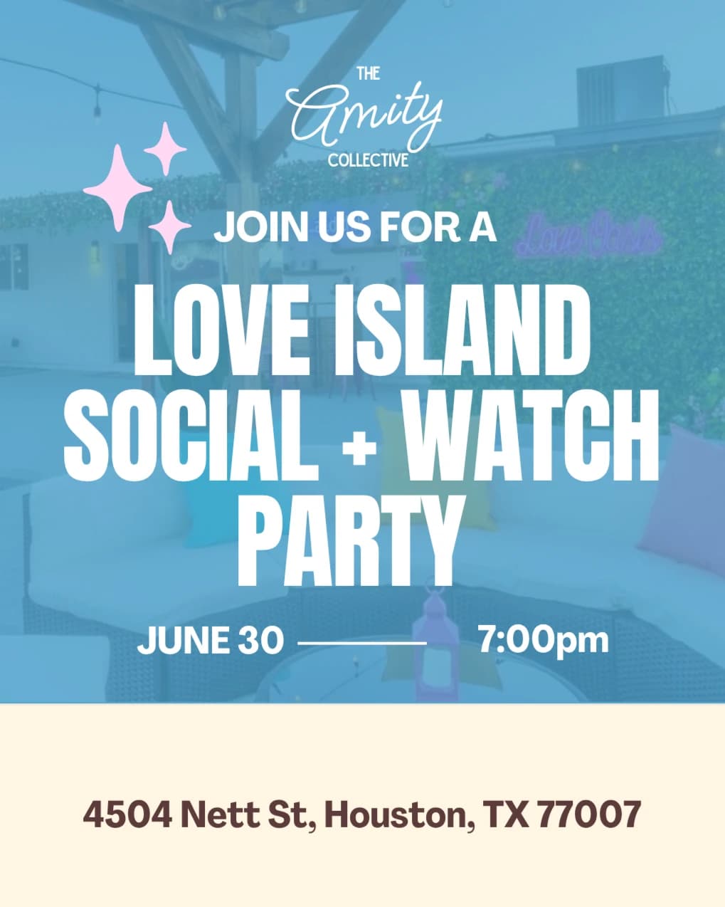 Bi weekly - Love Island Watch Party hosted by The Amity Collective — social events in Houston
