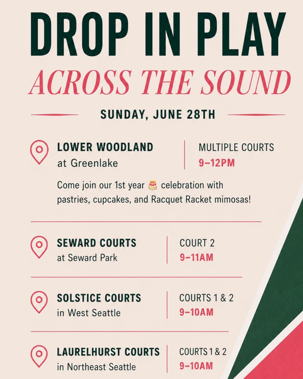 Seattle June Tennis Social Meetup hosted by Racquet Racket — racket sports in Seattle