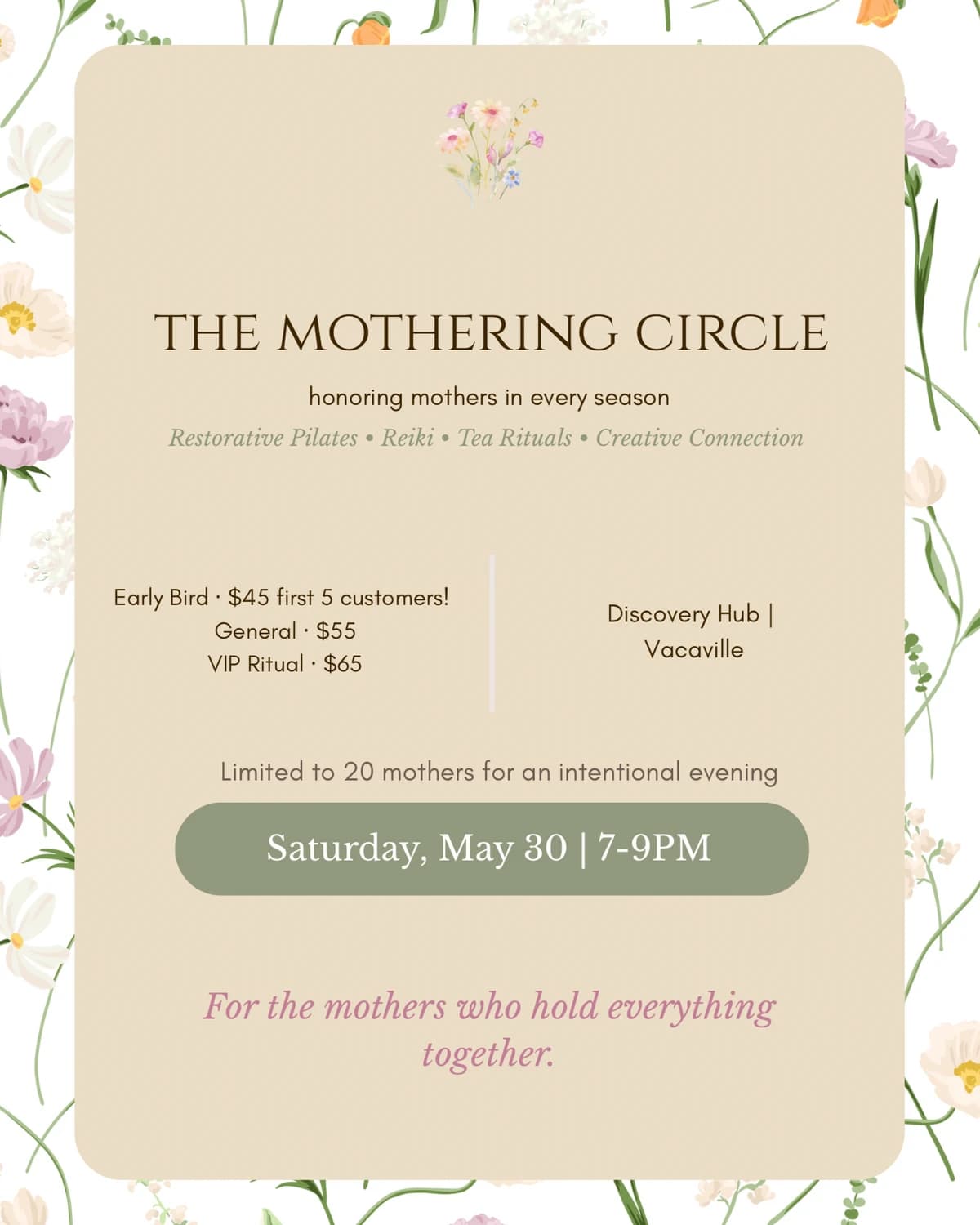 The Mothering Circle hosted by Anew Method by Allyson — workshops in Vacaville