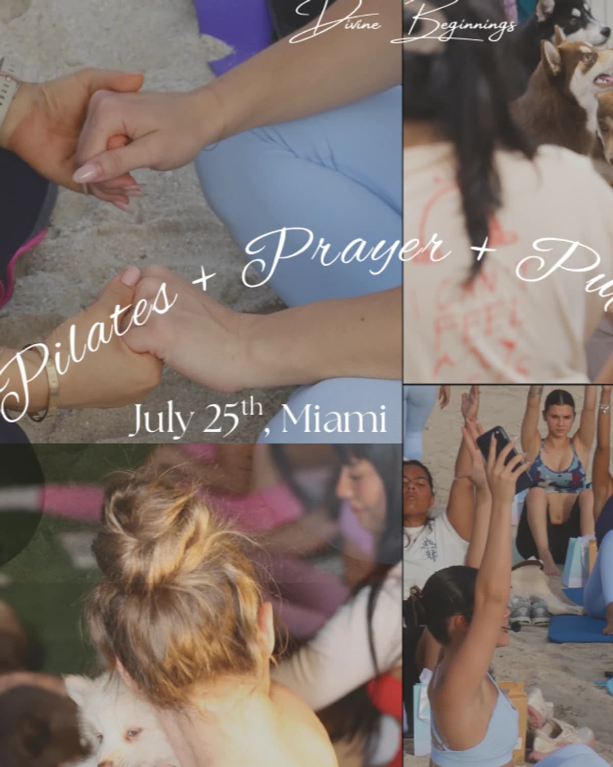 Pilates + Prayer + Puppy Date 🐾🤍 hosted by Divine Beginnings — social events in Miami