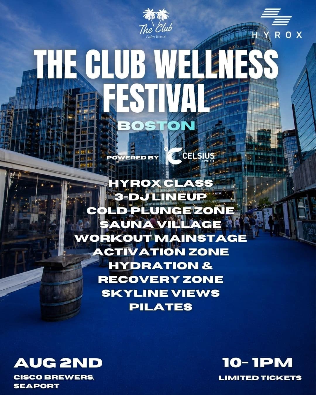 THE CLUB WELLNESS FESTIVAL BOSTON @ CISCO BREWERS 08/02 hosted by The Club Palm Beach  — social events in Boston