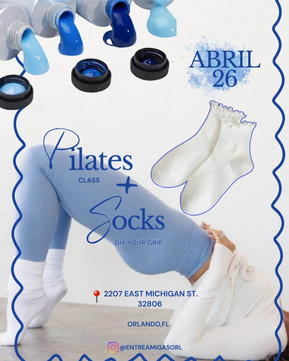 pilates class + socks diy your grip hosted by entre amigas orlando — pilates classes in Orlando