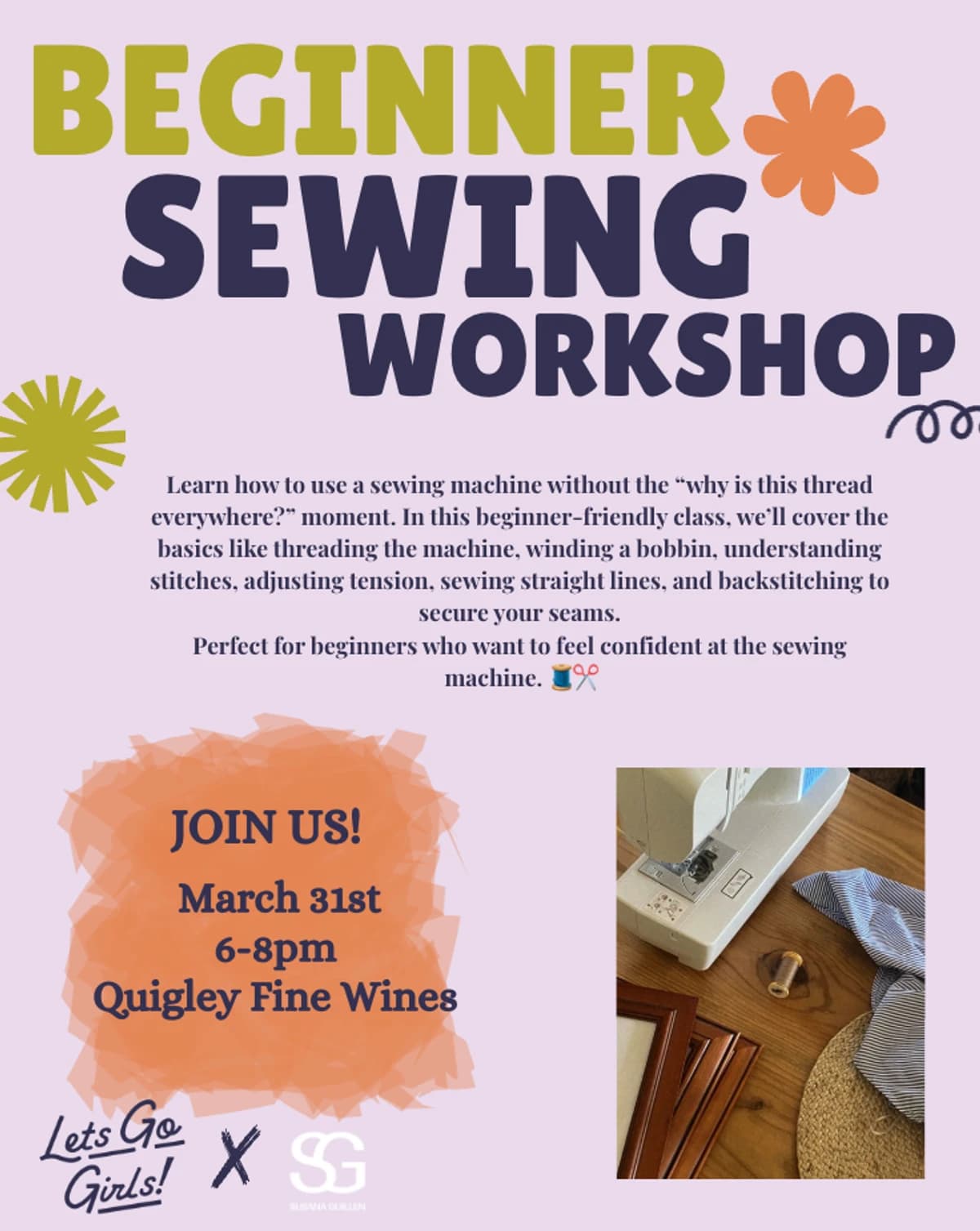 Beginner Sewing Workshop hosted by Lets Go Girls — workshops in San Diego