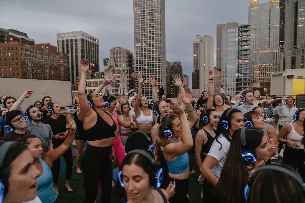 sunset skyline yoga & ecstatic dance hosted by deep house yoga  — yoga classes in Chicago
