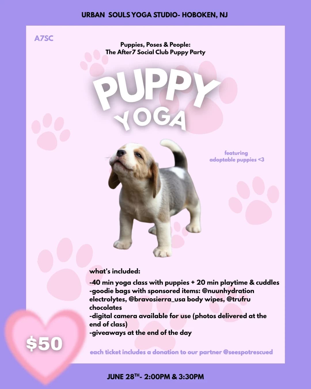 PUPPY YOGA 🐶 hosted by A7SC — yoga classes in Hoboken