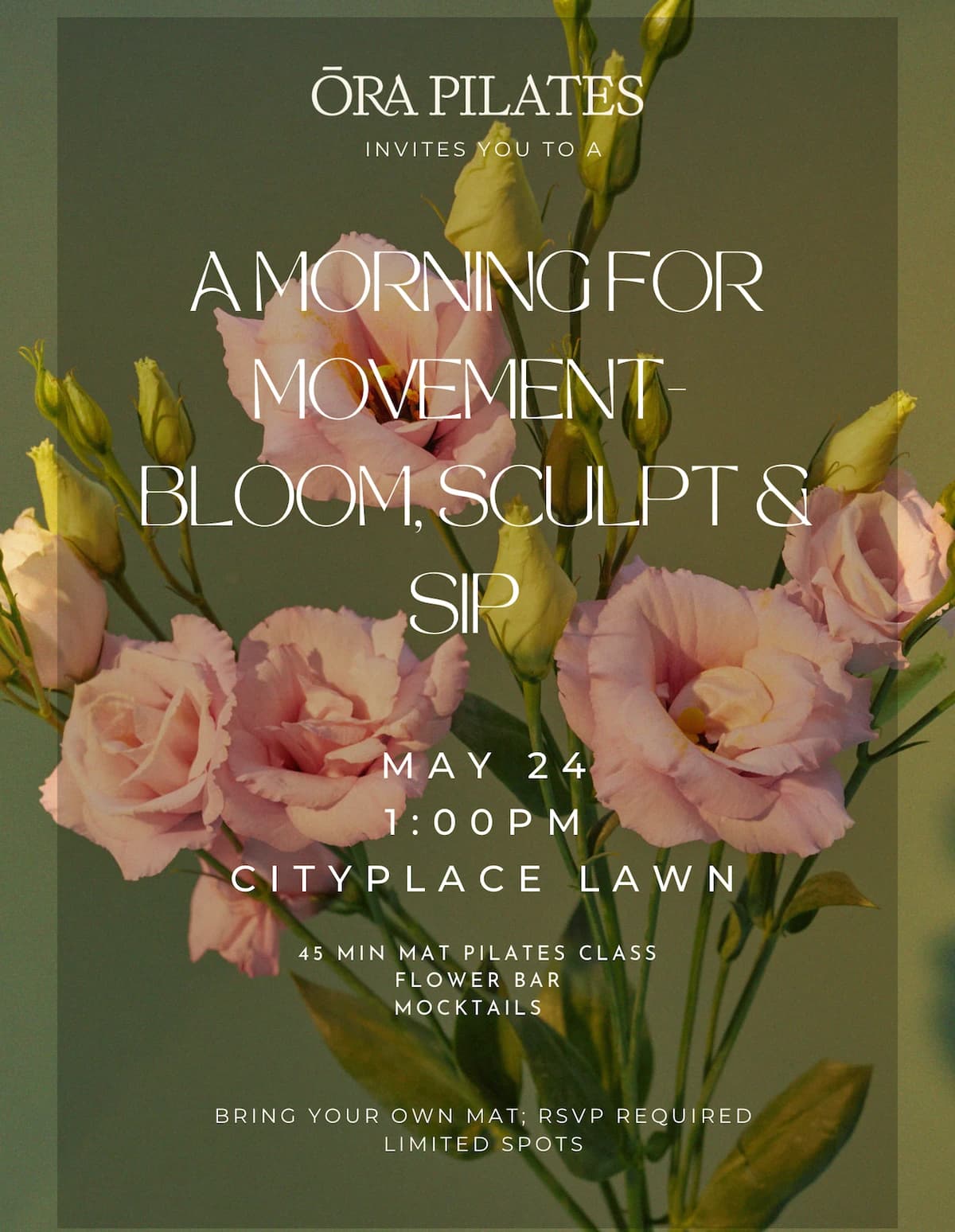 A Morning for Movement: Bloom, Sculpt & Sip 🤍✨ hosted by Ōra Pilates — fitness events in Spring