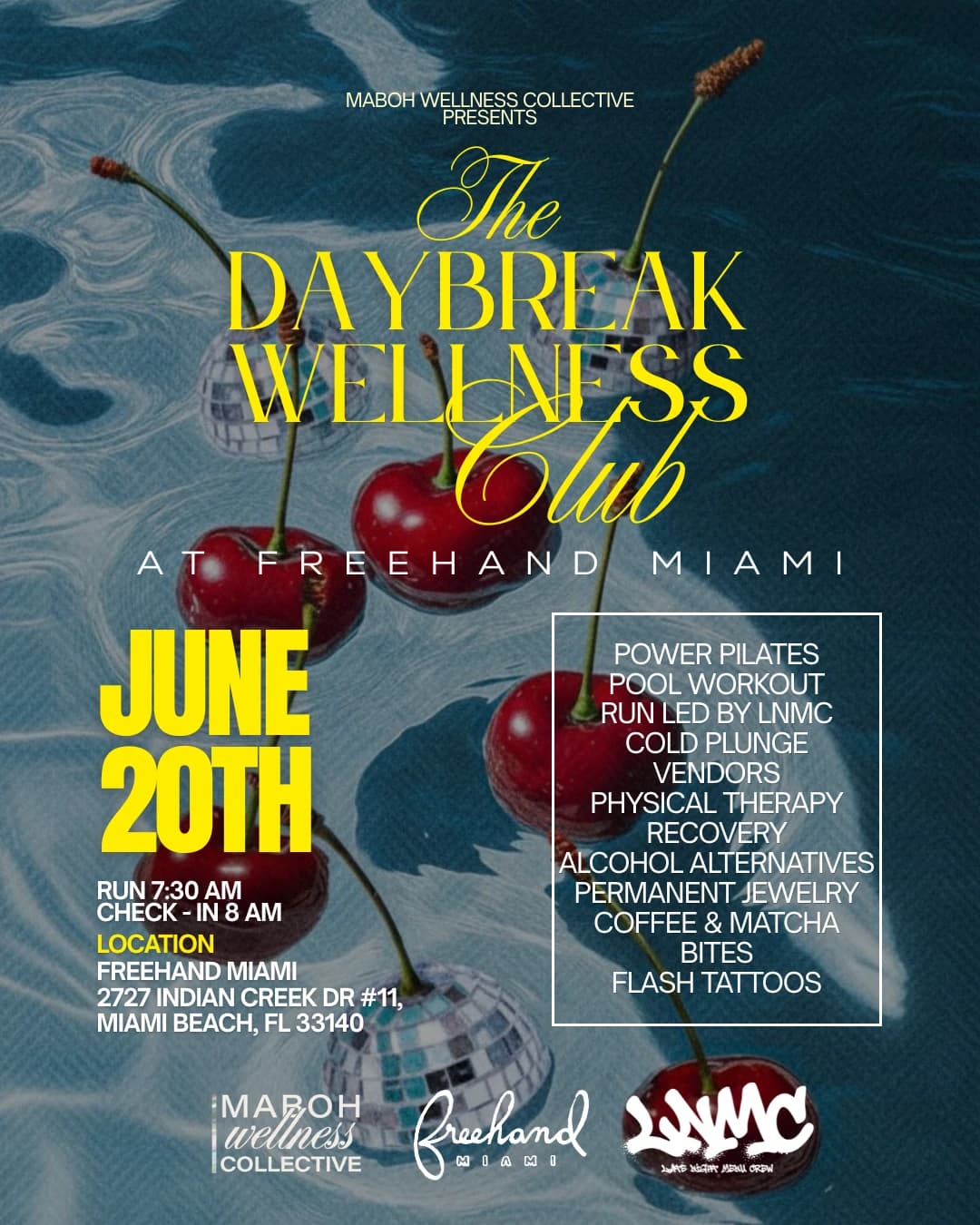 The Daybreak Wellness Club at Freehand Miami hosted by MABOH WELLNESS COLLECTIVE — run clubs in Miami Beach